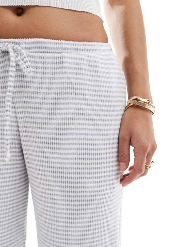 HOLLISTER Hollister nightwear cosy ribbed baggy trouser in blue stripe 3