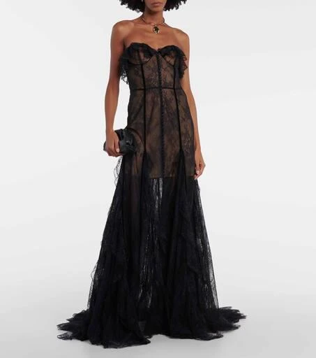Costarellos Strapless bustier dress 2