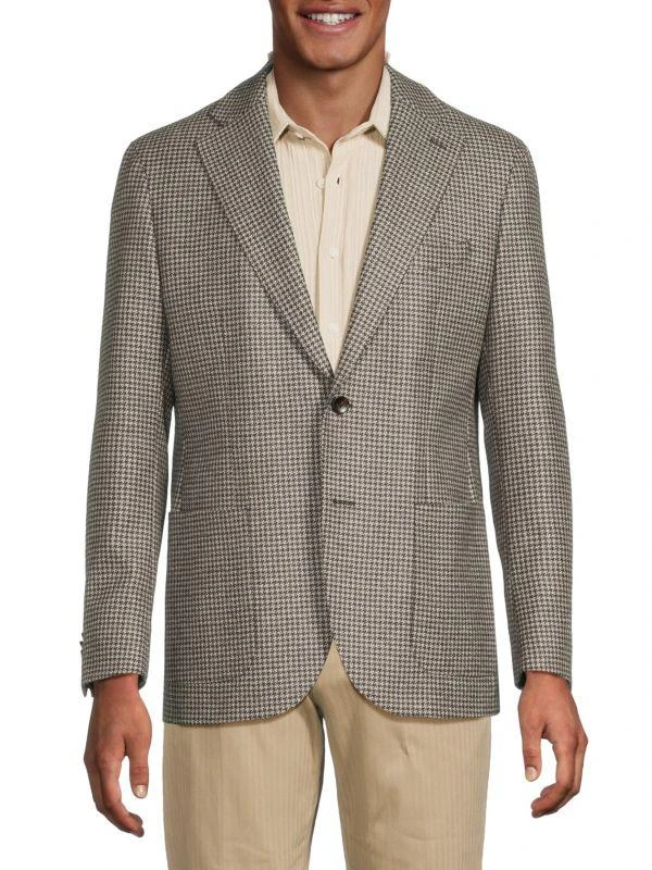 Lubiam Houndstooth Virgin Wool Blazer 3