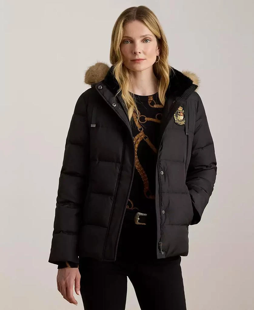 Ralph Lauren Women's Faux-Fur-Trim Collared Puffer Coat 1