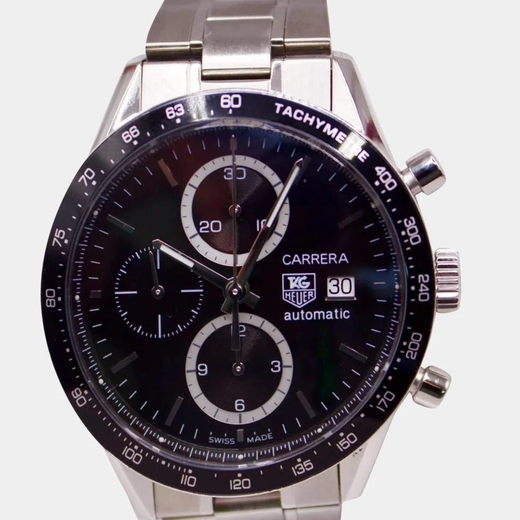 TAG Heuer Tag Heuer Black Stainless Steel Carrera Calibre 16 Automatic Chronograph Men's Wristwatch 41 mm 1