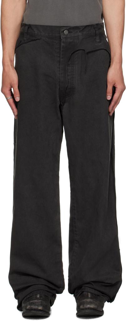 Shop Black Underground Cutout Denim Cargo Pants on Sale at