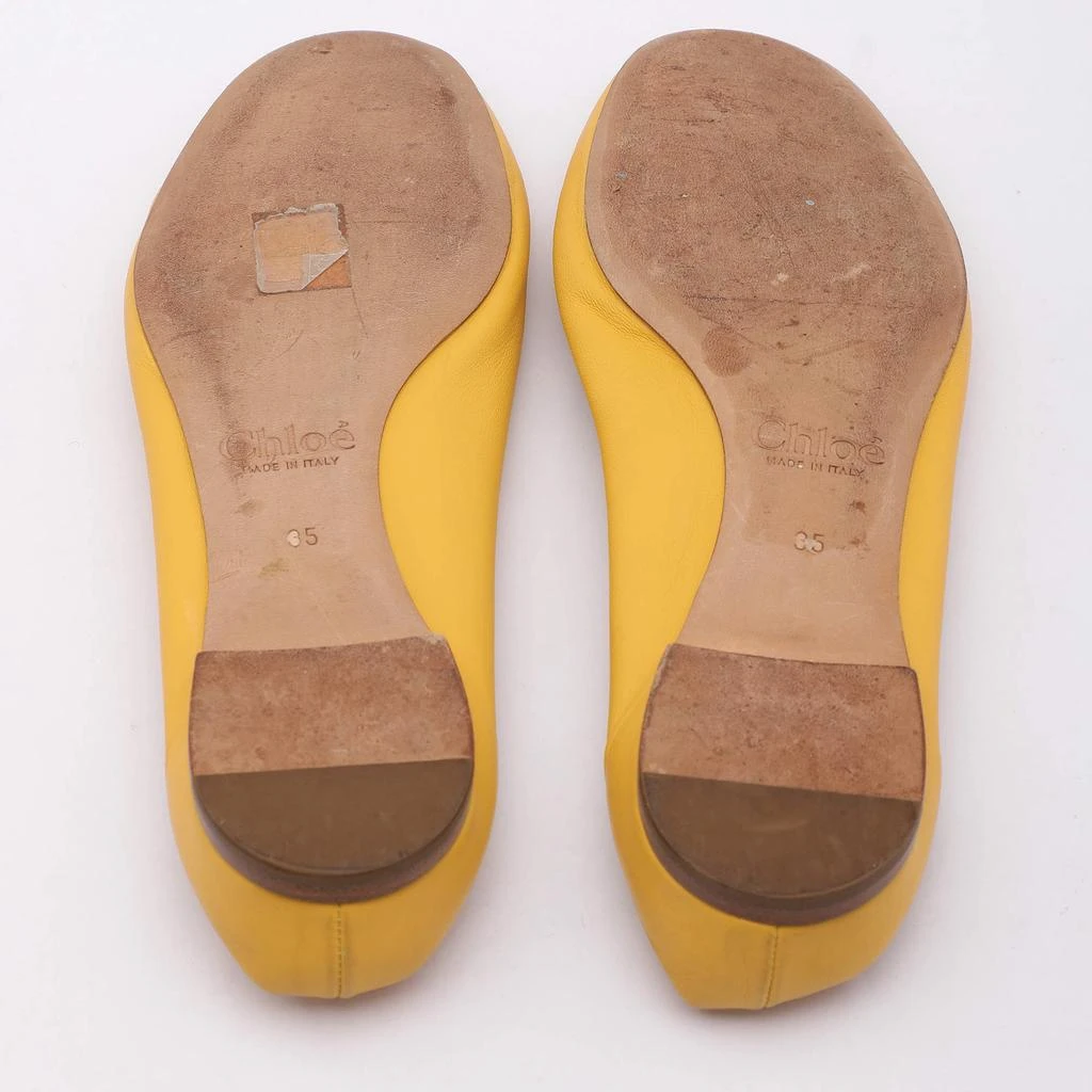 Chloé Chloe Yellow Leather Scalloped Ballet Flats Size 35 6