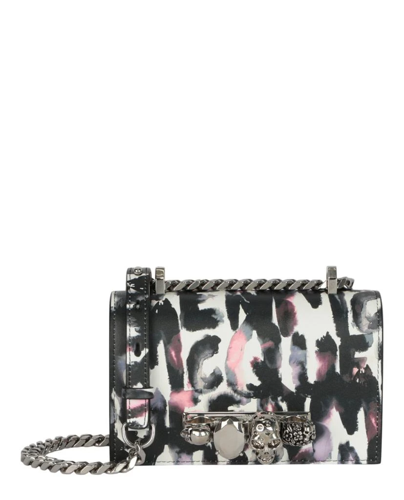 Alexander McQueen Watercolor Graffiti Jewelled Shoulder Bag