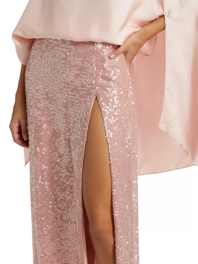 LAPOINTE Sequined High-Slit Maxi-Skirt 6