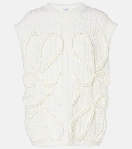 Loewe Anagram cable-knit wool sweater vest 1