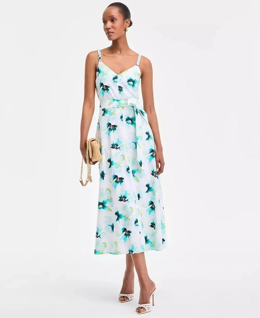 INC International Women's Printed Braided-Strap Midi Dress, Exclusively at Macy's 1