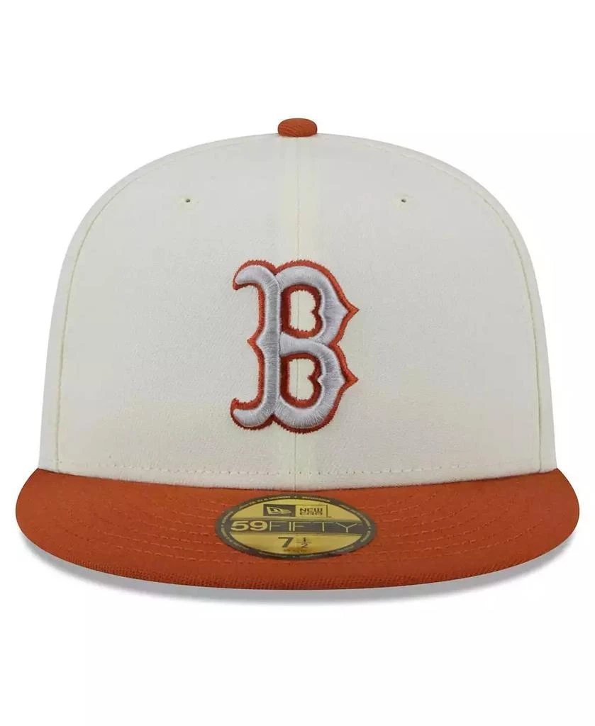 New Era Men's Cream, Orange Boston Red Sox 59FIFTY Fitted Hat 2