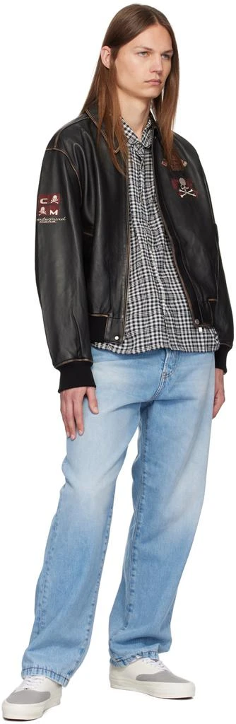 mastermind JAPAN Brown C2H4® Edition Embroidered-Logo Leather Jacket 4