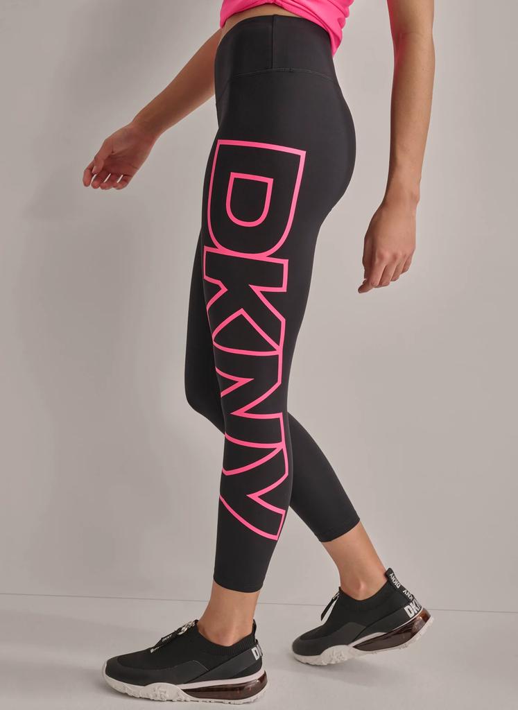 DKNY HIGH WAIST 7 8 EXPLODED LOGO LEGGINGS Pink XL Women s Pants BeyondStyle