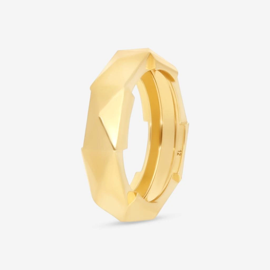 Gucci Gucci Link to Love 18K Yellow Gold Studded Band Ring YBC662184001012 2