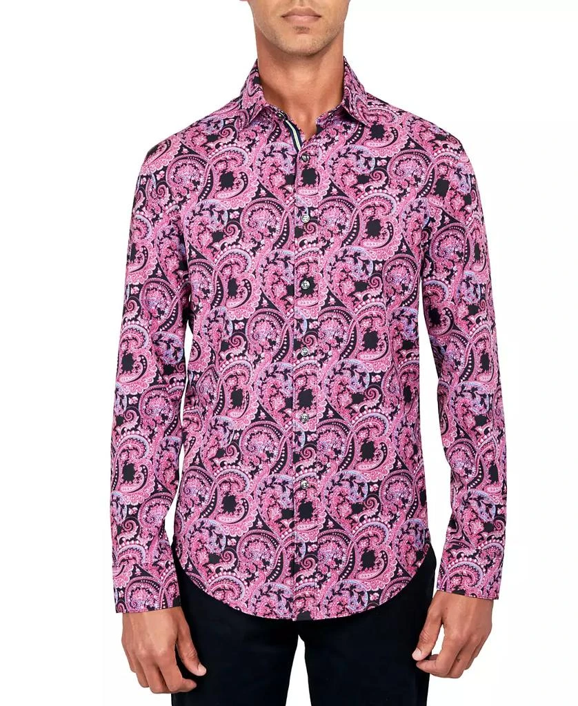Society of Threads Men's Regular-Fit Non-Iron Performance Stretch Paisley Button-Down Shirt 1