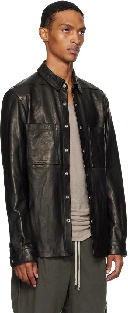 Rick Owens Black Concordians Outershirt Leather Jacket 2
