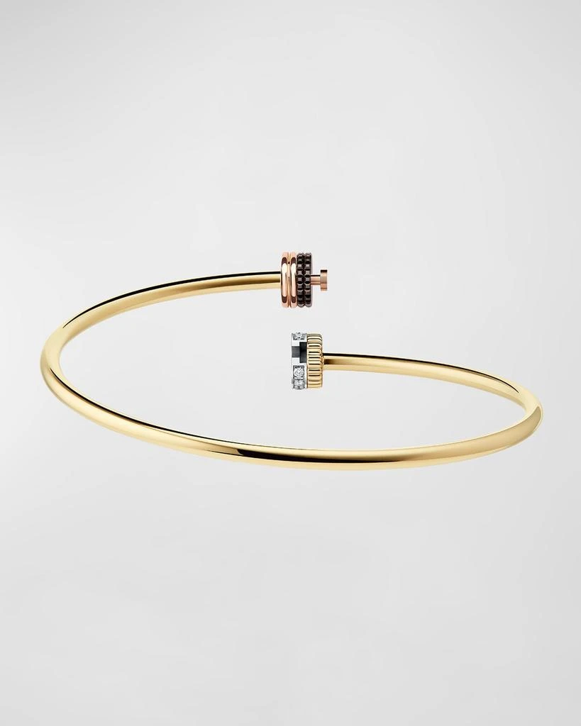 Boucheron Quatre 18K Gold Diamond Bangle Bracelet 4