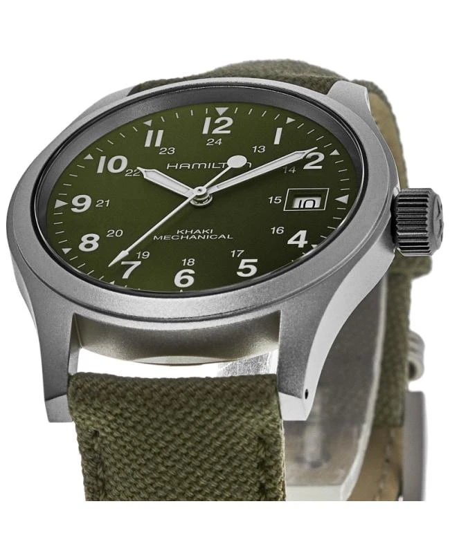 Hamilton Hamilton Khaki Field Mechanical Green Dial Fabric Strap Men's Watch H69439363 2