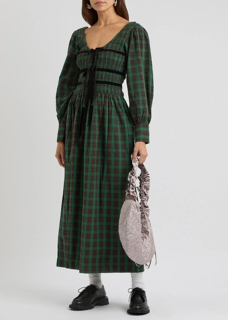 DAMSON MADDER Elle checked cotton midi dress 4