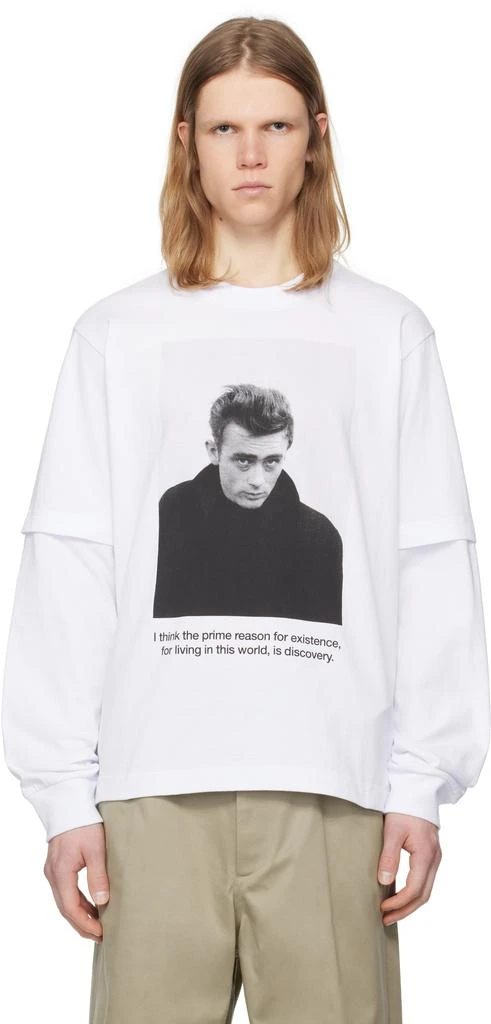 Sacai White 'James Dean' L/S T-shirt 1