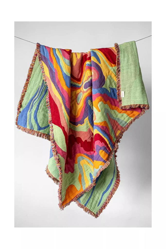 YAYA AND CO YaYa 
Co. Bellows Organic Cotton Abstract Tapestry Throw Blanket 3