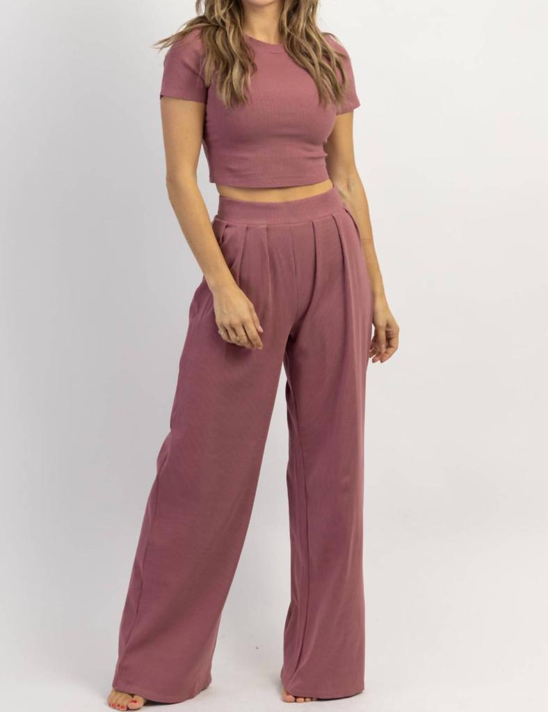 Minco RIBBED PALAZZO PANT SET