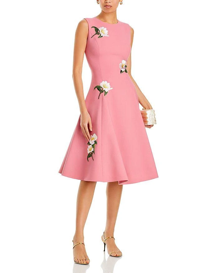 Oscar de la Renta Floral Appliqué Dress 3