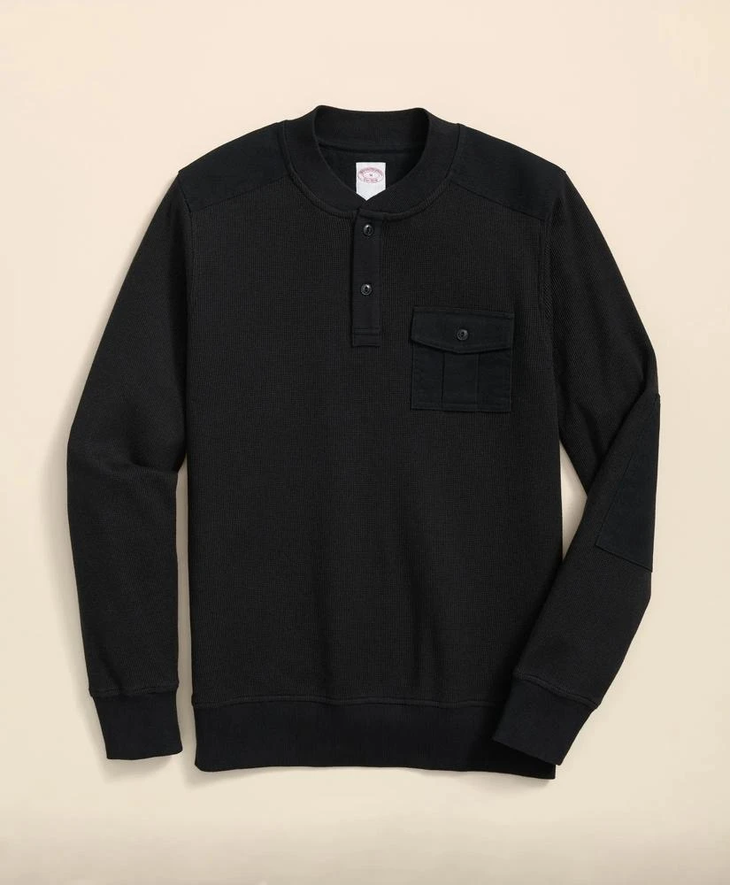 Brooks Brothers Cotton-Wool Blend Waffle Knit Henley