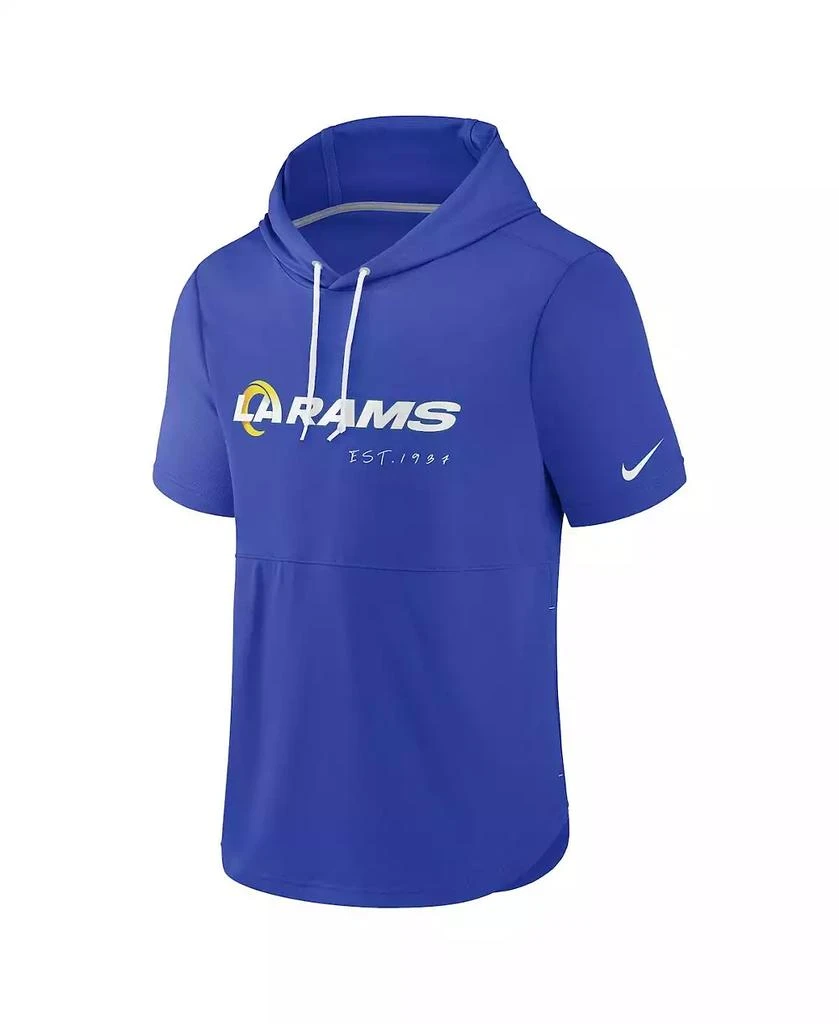NIKE Men's Royal Los Angeles Rams Short Sleeve Pullover Hoodie 3