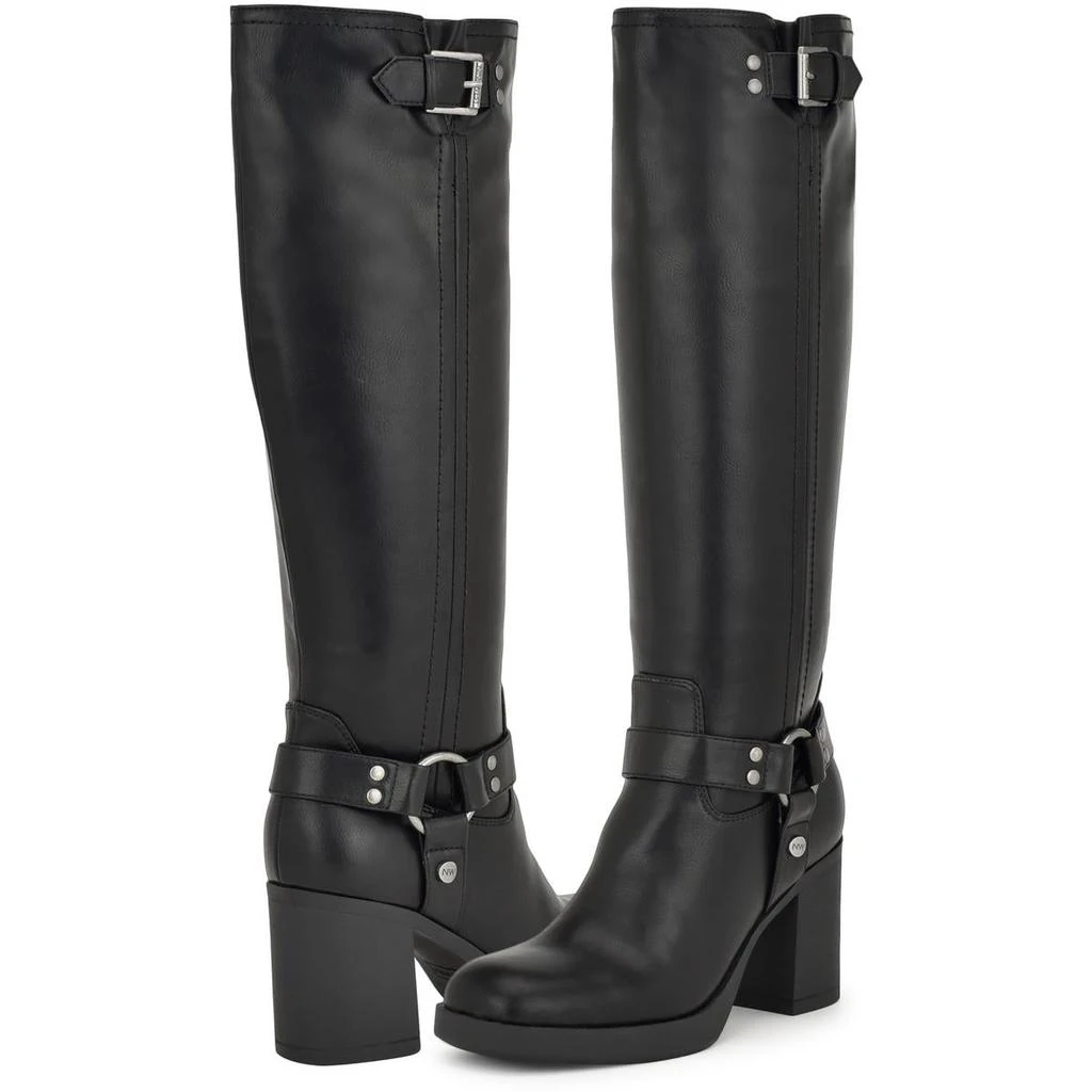 Nine West Caba 3 Womens Faux Leather Block Heel Knee-High Boots 2