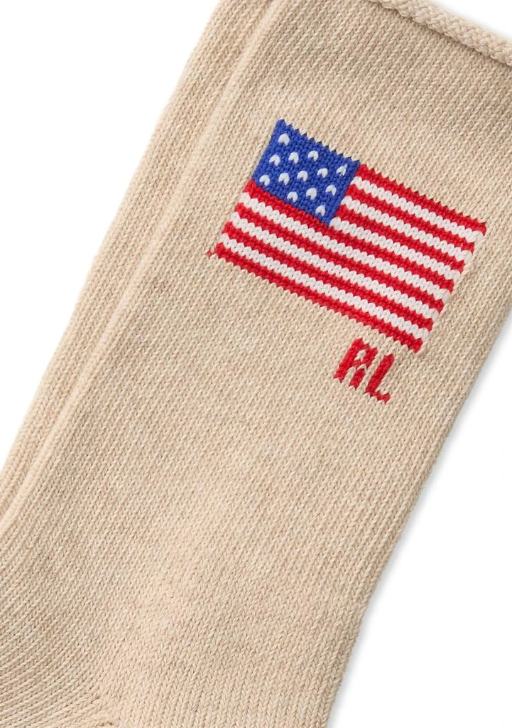 Ralph Lauren Roll Top RL Flag Crew Socks 3