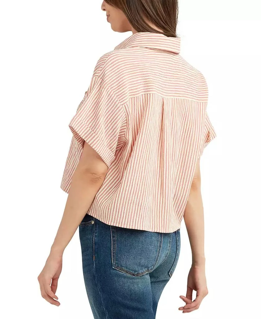 BCX Juniors' Striped Cropped Oversized Top 2