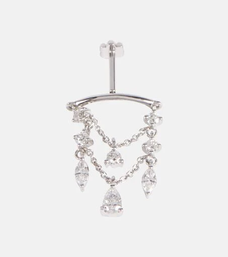 Maria Tash Diamond Drape Chandelier 18kt white gold single earring with diamonds 4