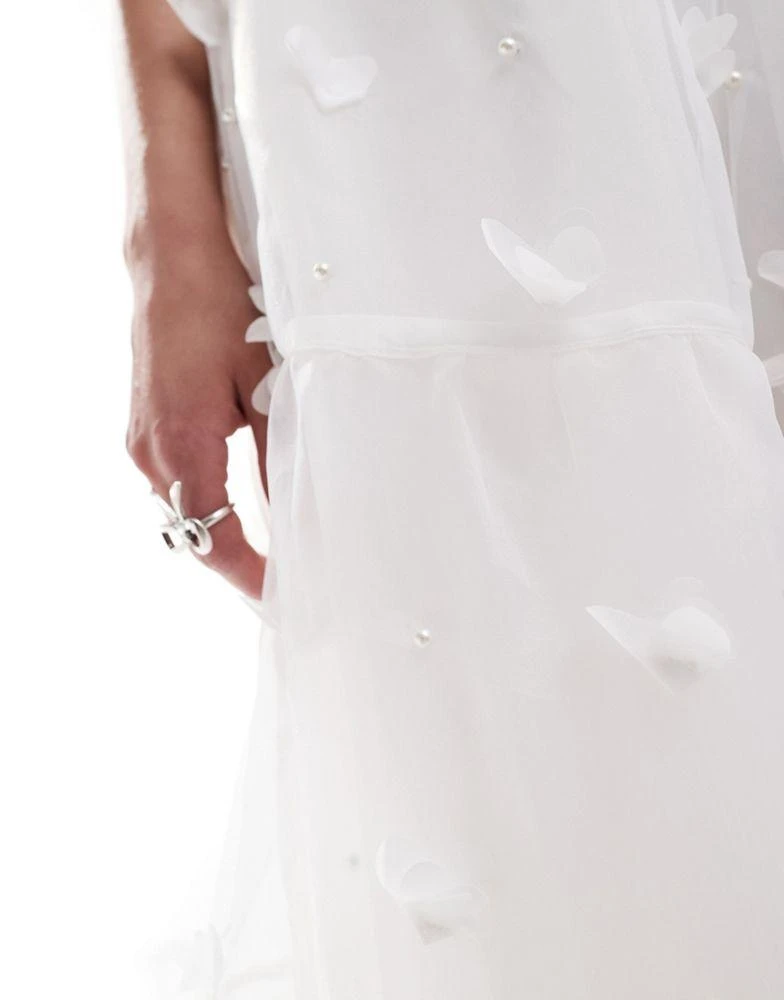 Sister Jane Dream Sister Jane Bridal floral pearl embellished maxi skirt co-ord in ivory 5