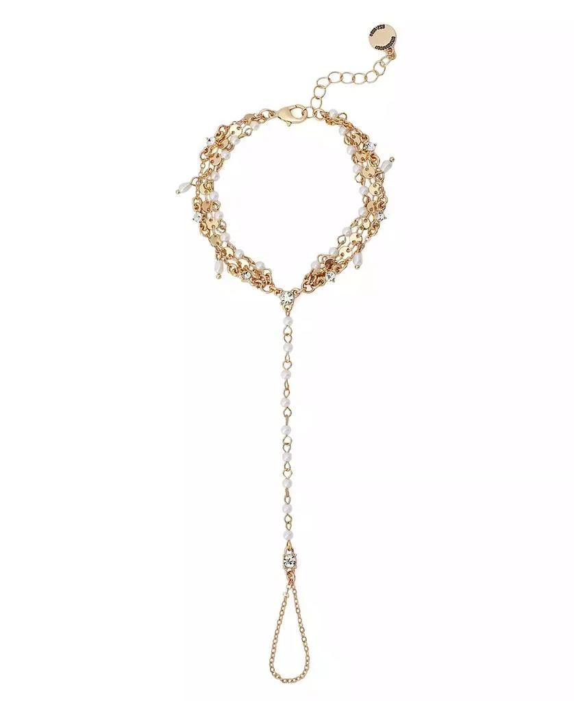 Steve Madden Faux Stone Mother of Pearl Layered Strand Hand Chain