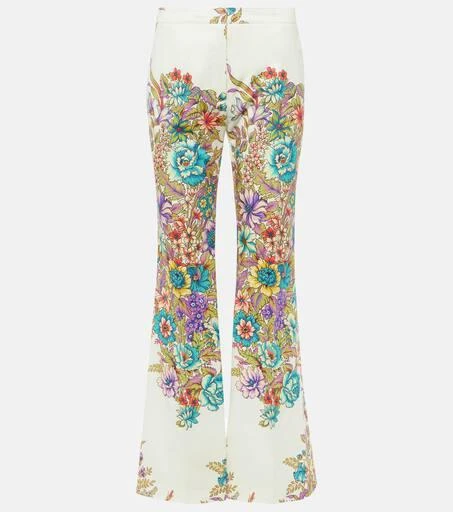 ETRO Floral cotton-blend flared pants 1