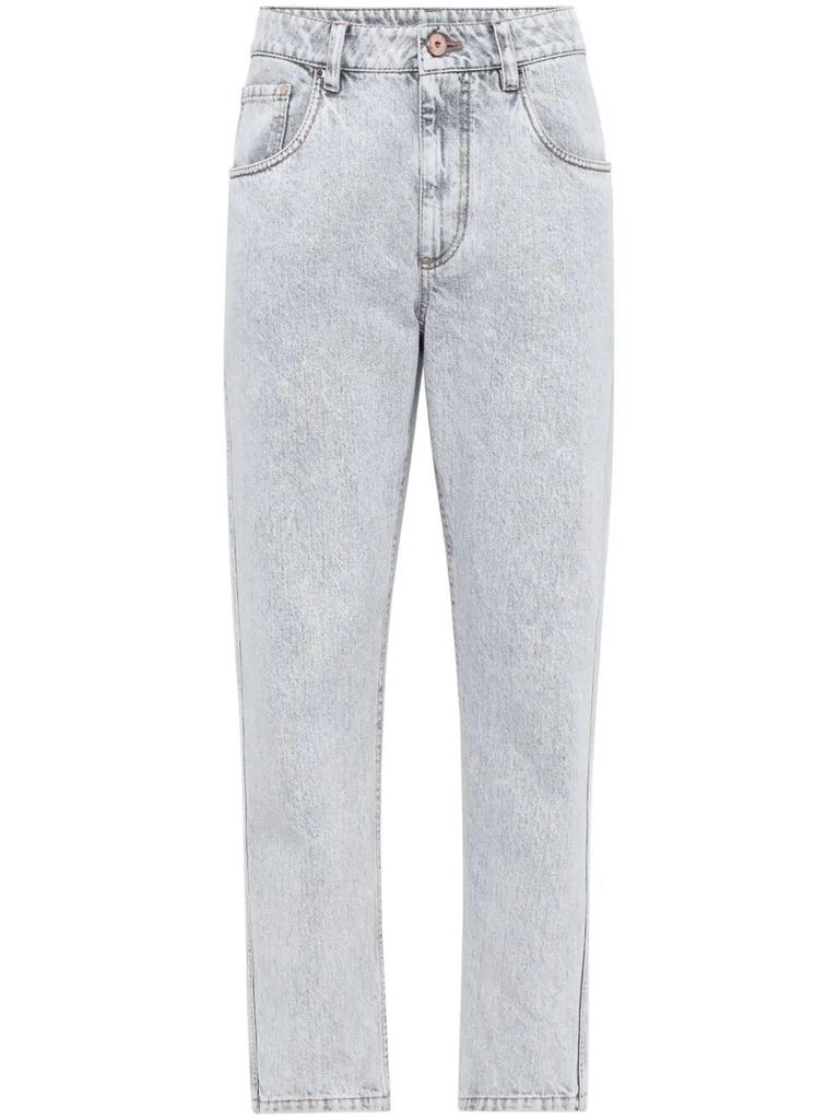 Brunello Cucinelli Brunello Cucinelli Denim Straight Pants With `Shiny` Bartack