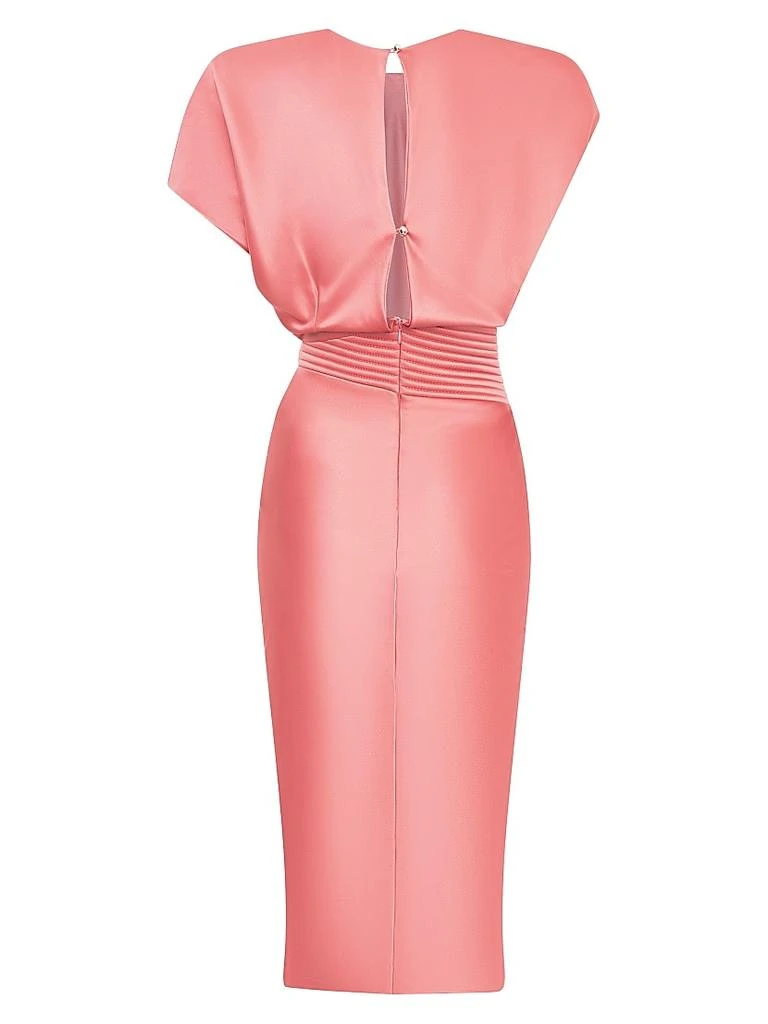 Zhivago Bond Satin Pleated Asymmetric Midi-Dress 3