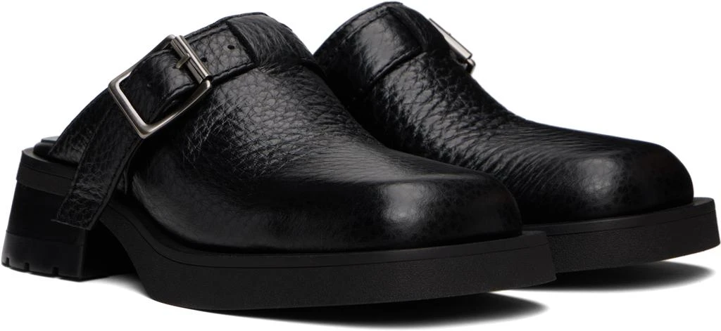 MIISTA Black Aroa Buckled Mules 4