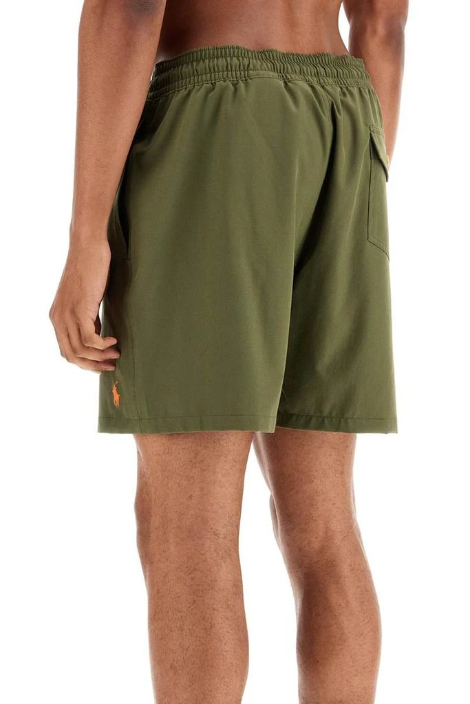 Ralph Lauren olive green swim trunks in recycled polyester with embroidered logo 3