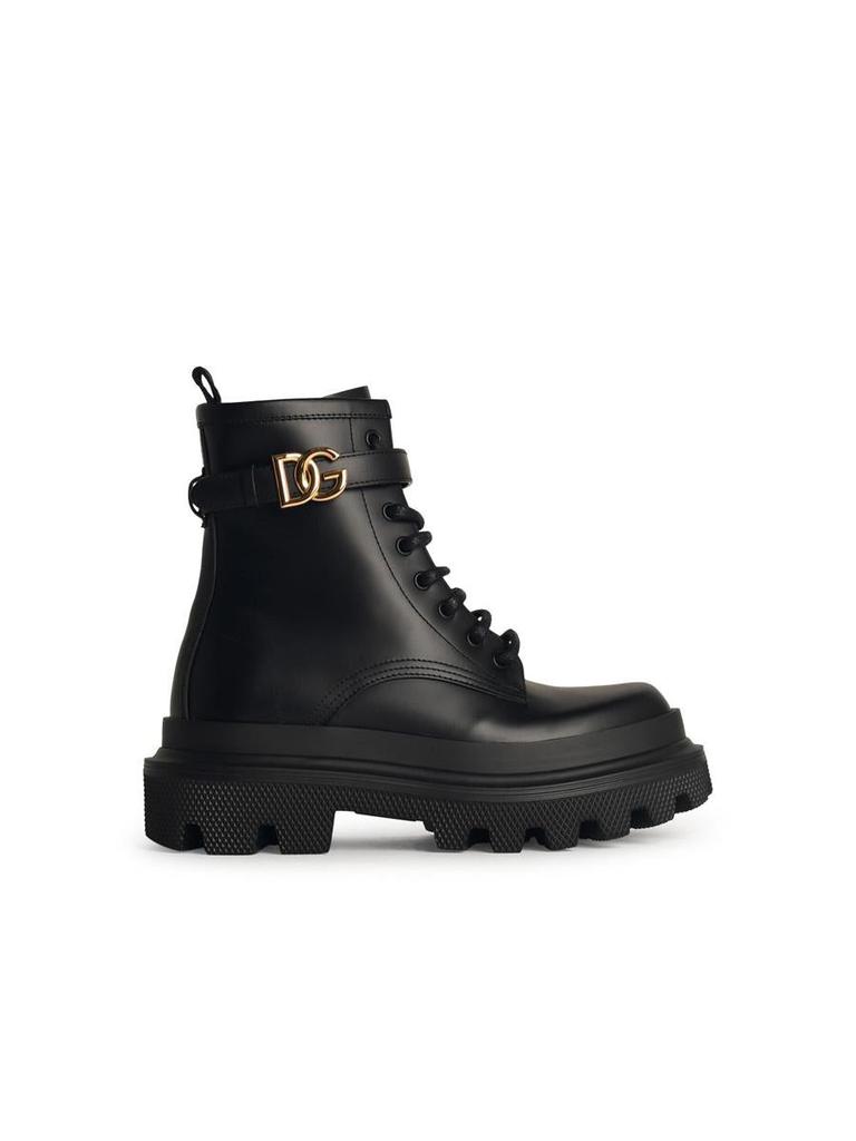 Dolce & Gabbana Dolce & Gabbana Black Leather Combat Boots
