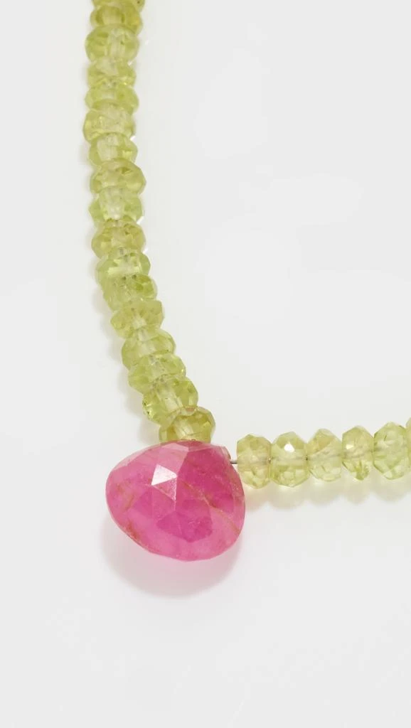 Jia Jia 14k Peridot Ruby Teardrop Necklace 4