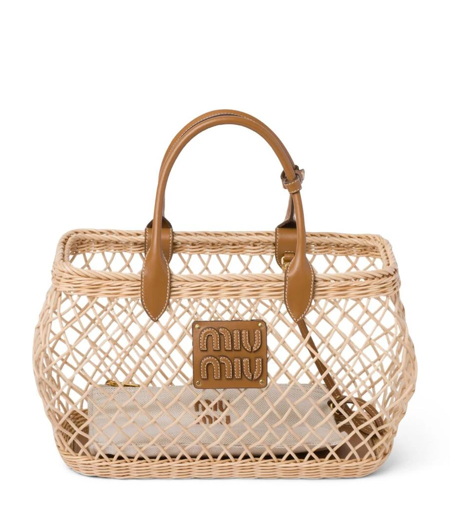Miu Miu Woven Raffia Tote Bag 1