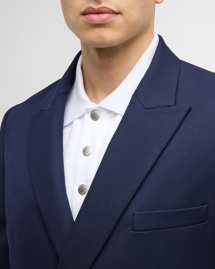 Balmain Men's Double-Breasted Twill Blazer