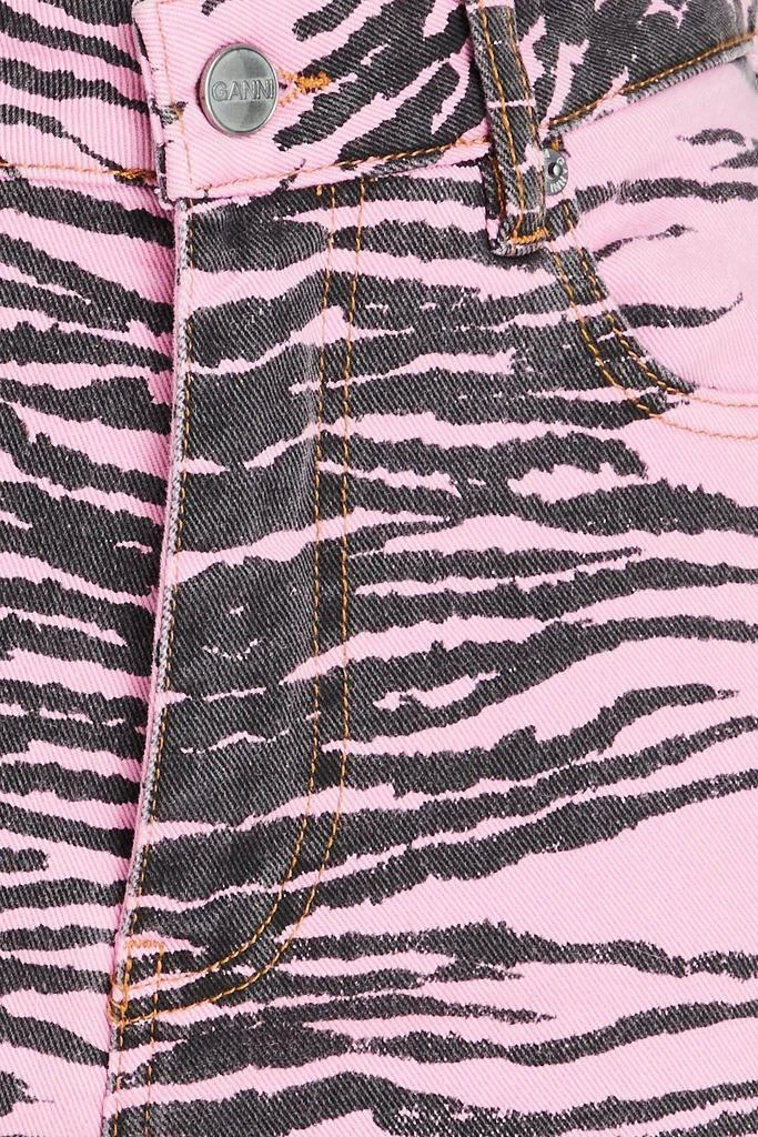Ganni Tiger-print high-rise wide-leg jeans 4