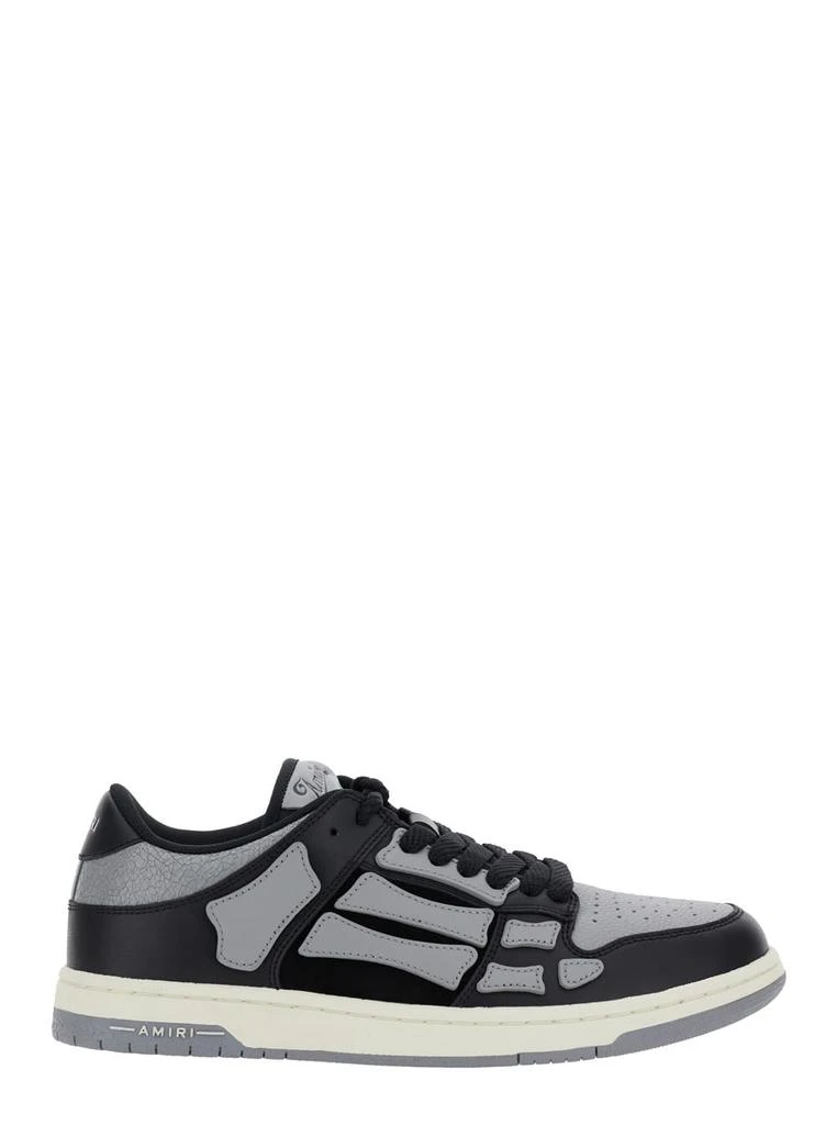 AMIRI skel Top Low Black Sneakers With Skeleton Patch In Leather Man 1