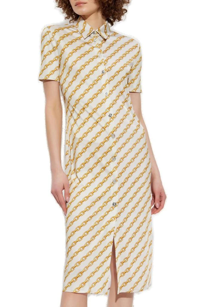 Versace Versace Chain-Printed Button-Up Midi Dress 2