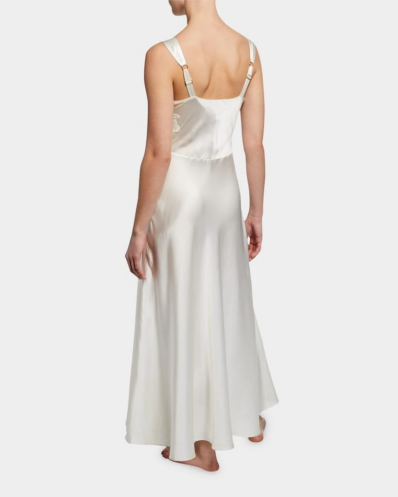 Christine Lingerie Bijoux Lace-Inset Silk Gown 4