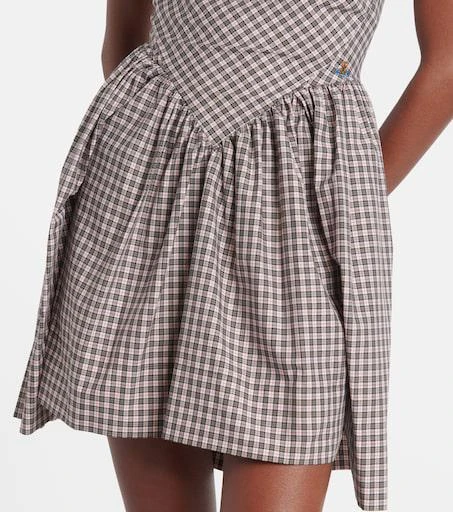 vivienne westwood mini sunday draped cocktail dress Mini Sunday checked draped cocktail dress