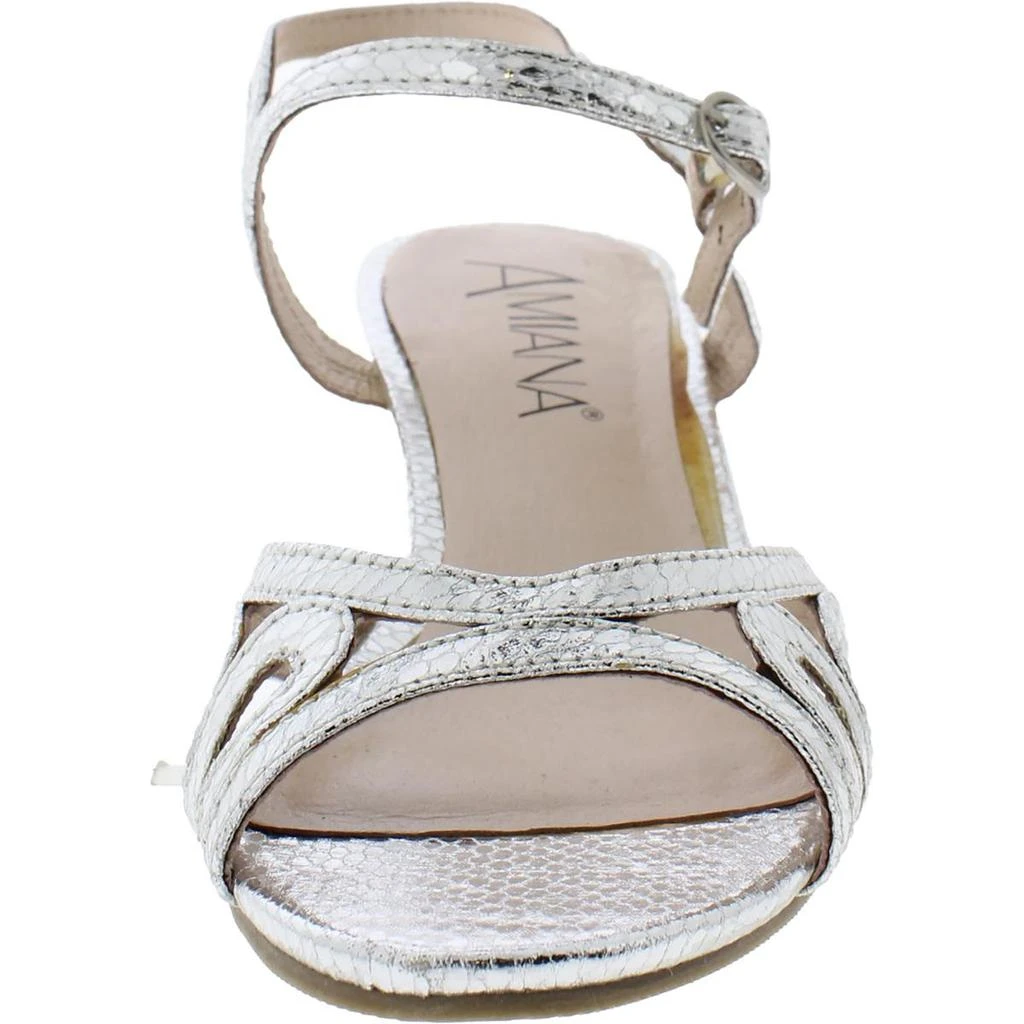 Amiana Womens Snake Print Ankle Strap Heels 3