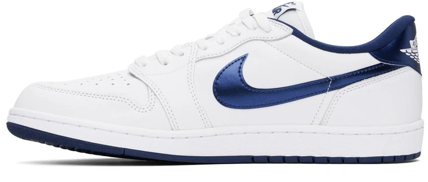 Jordan White & Navy Air Jordan 1 Low Sneakers 3