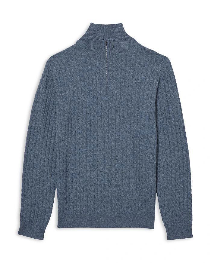 REISS Atelier Richmond Long Sleeve Half Zip Funnel Cable Cashmere Jumper 6