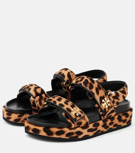 Tory Burch Kira leopard-print calf hair platform sandals 4